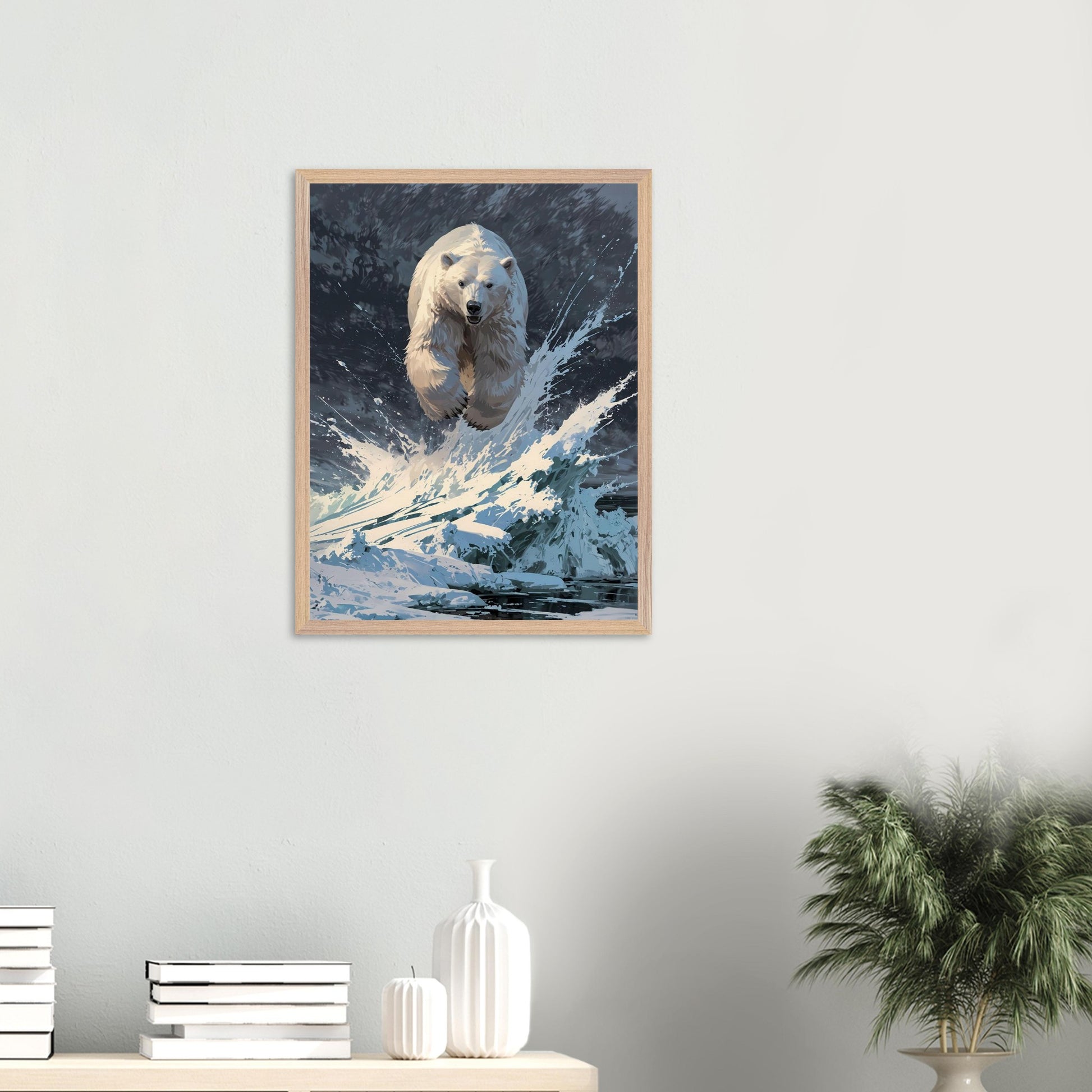 Affiche Ours Polaire encadrée, cadre bois (vue 5)