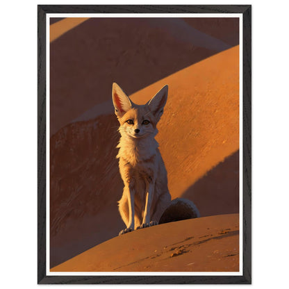 Affiche illustrée Fennec Encadrée — poster rétro, impression beaux-arts 250g