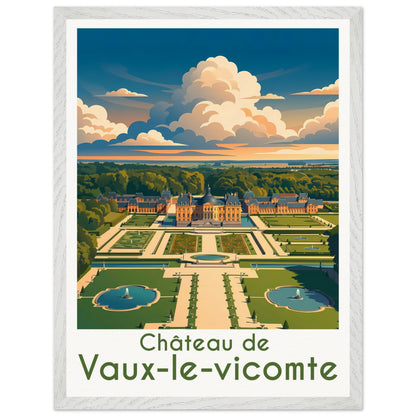 Affiche Vaux-le-Vicomte encadrée, cadre bois (vue 3)