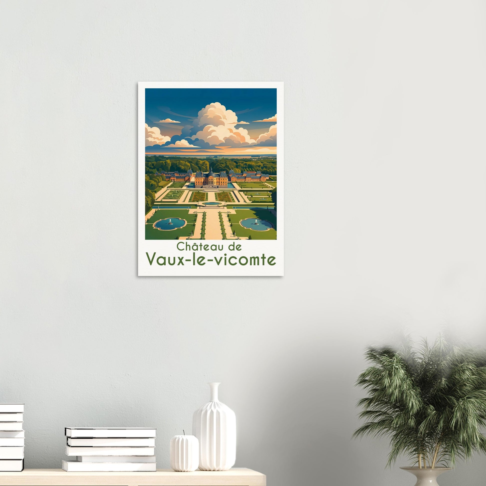 Affiche Vaux-le-Vicomte, mise en situation dans un intérieur (vue 2)
