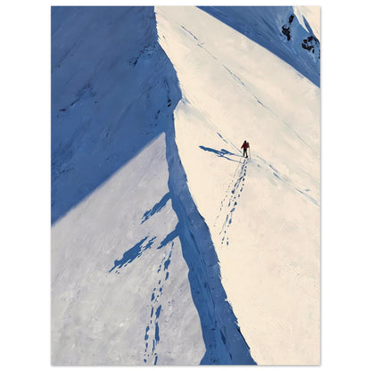 Affiche illustrée Coureur de montagne — poster rétro, impression beaux-arts 250g