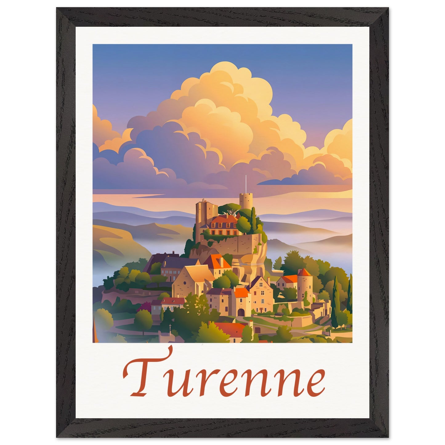 Affiche illustrée Turenne — poster rétro, impression beaux-arts 250g