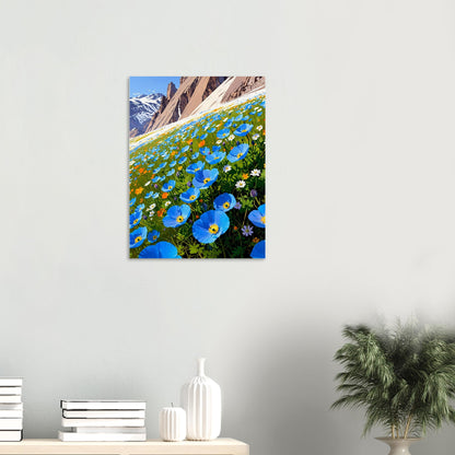 Affiche Champ de pavots bleus de l'Himalaya, mise en situation dans un intérieur