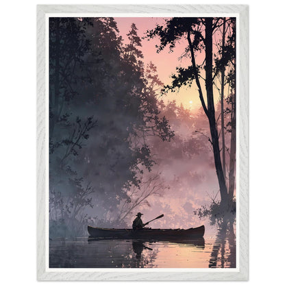 Affiche illustrée Pêcheur Encadrée — poster rétro, impression beaux-arts 250g