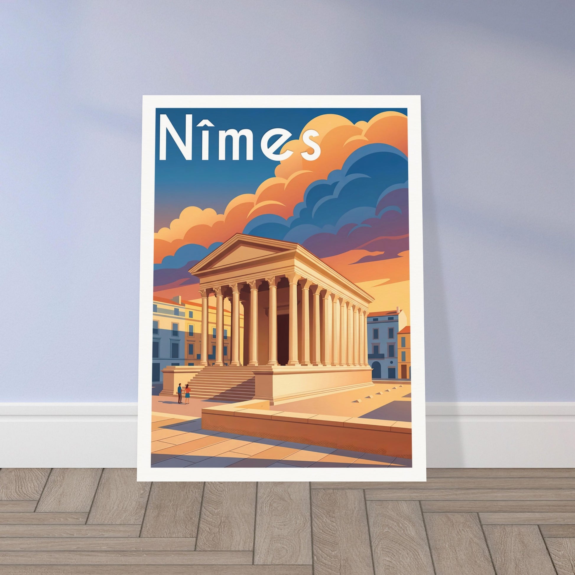 Affiche Nîmes, mise en situation dans un intérieur