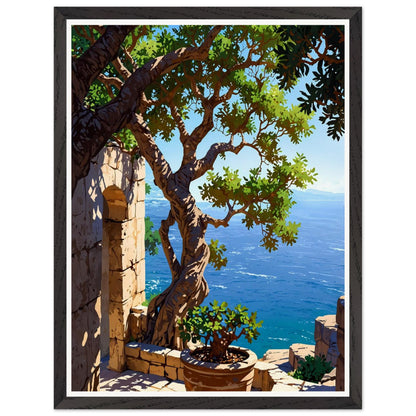 Affiche illustrée Figuier ancien Encadrée — poster rétro, impression beaux-arts 250g