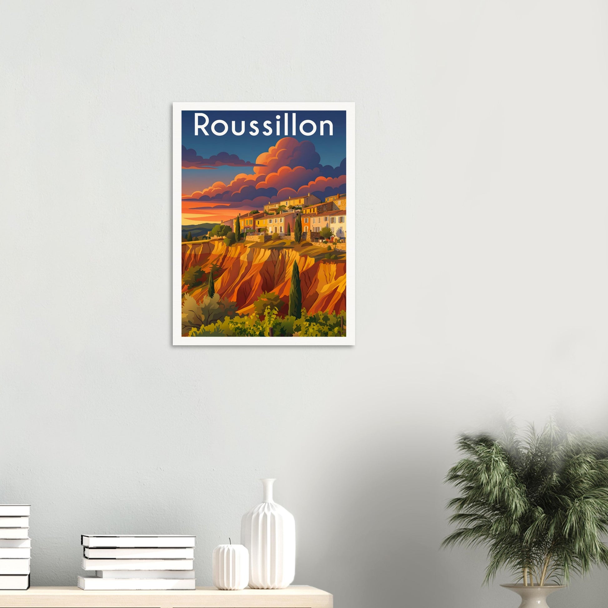 Affiche Roussillon, mise en situation dans un intérieur (vue 2)