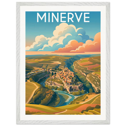 Affiche illustrée minerve — poster rétro, impression beaux-arts 250g