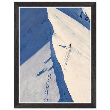 Affiche illustrée Coureur de montagne Encadrée — poster rétro, impression beaux-arts 250g