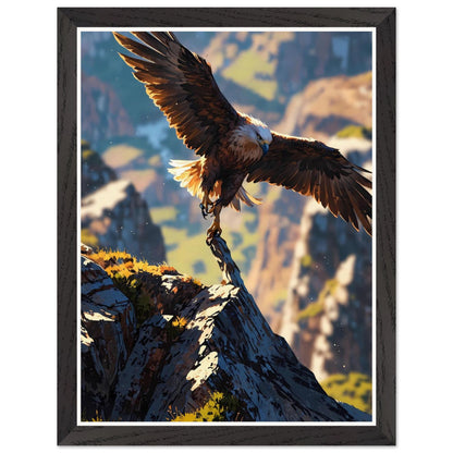 Affiche illustrée Aigle royal Encadrée — poster rétro, impression beaux-arts 250g