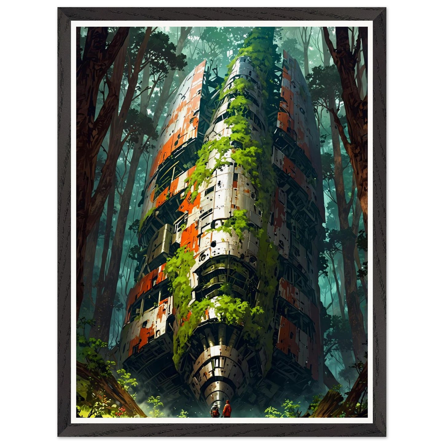 Affiche illustrée Vaisseau de métal Encadrée — poster rétro, impression beaux-arts 250g