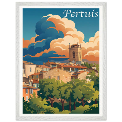 Affiche Pertuis encadrée, cadre bois (vue 3)