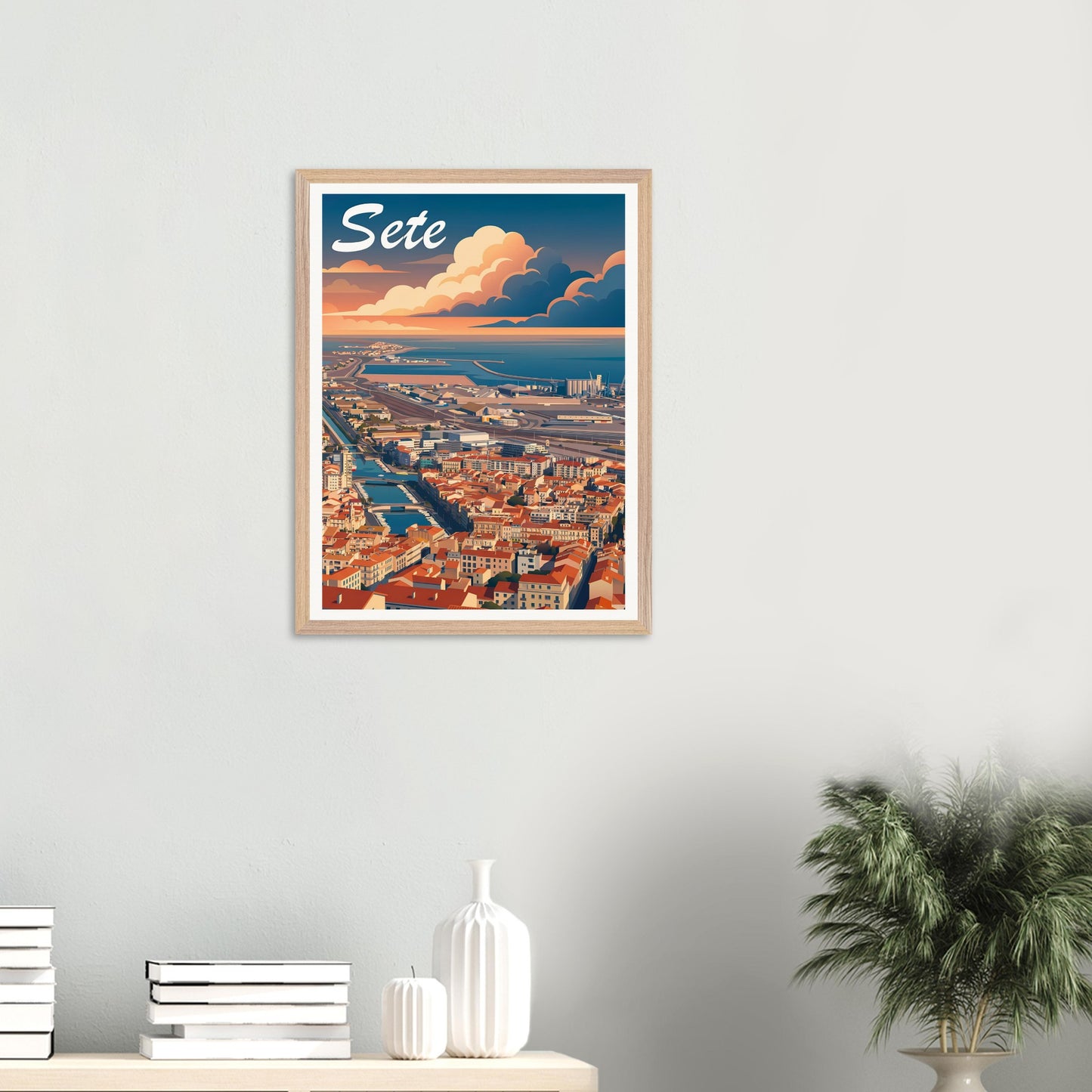 Affiche Sète encadrée, cadre bois (vue 4)
