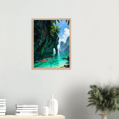 Affiche Lagune de Thaïlande encadrée, cadre bois (vue 5)