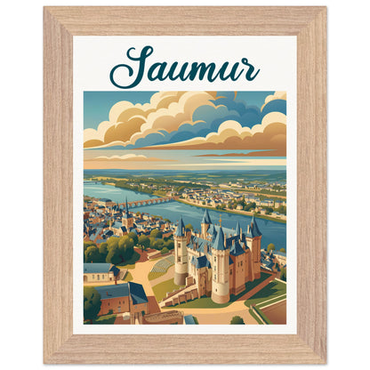 Affiche illustrée Saumur — poster rétro, impression beaux-arts 250g