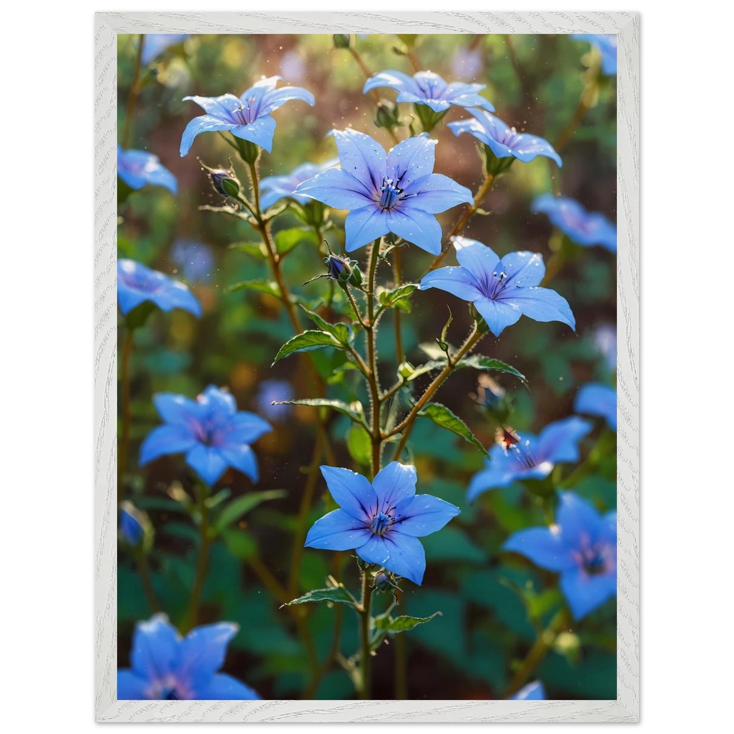 Affiche Champ de Bourrache Bleue encadrée, cadre bois (vue 4)