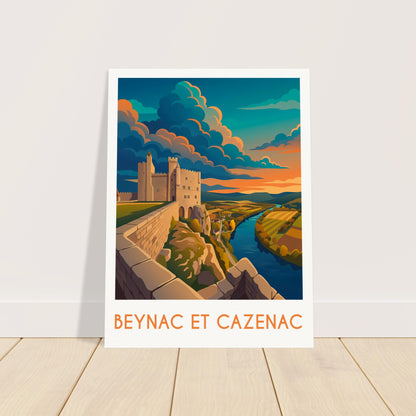 Affiche Beynac et Cazenac, mise en situation dans un intérieur