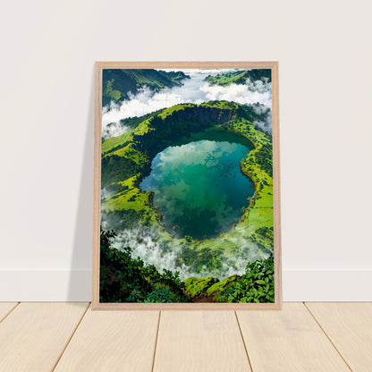Affiche Paysage des Açores encadrée, cadre bois (vue 6)