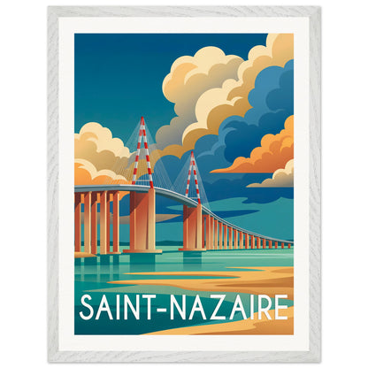 Affiche illustrée Saint-Nazaire — poster rétro, impression beaux-arts 250g