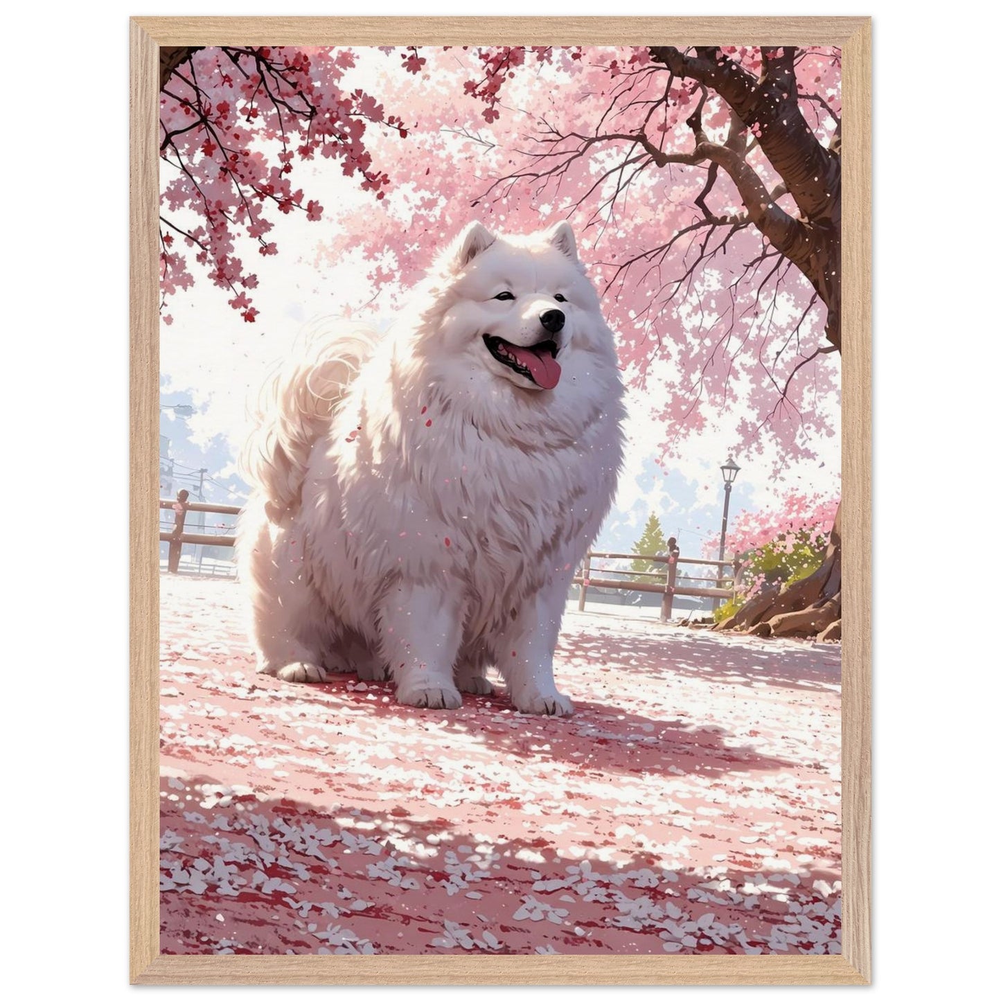 Affiche Samoyède Blanc encadrée, cadre bois (vue 5)