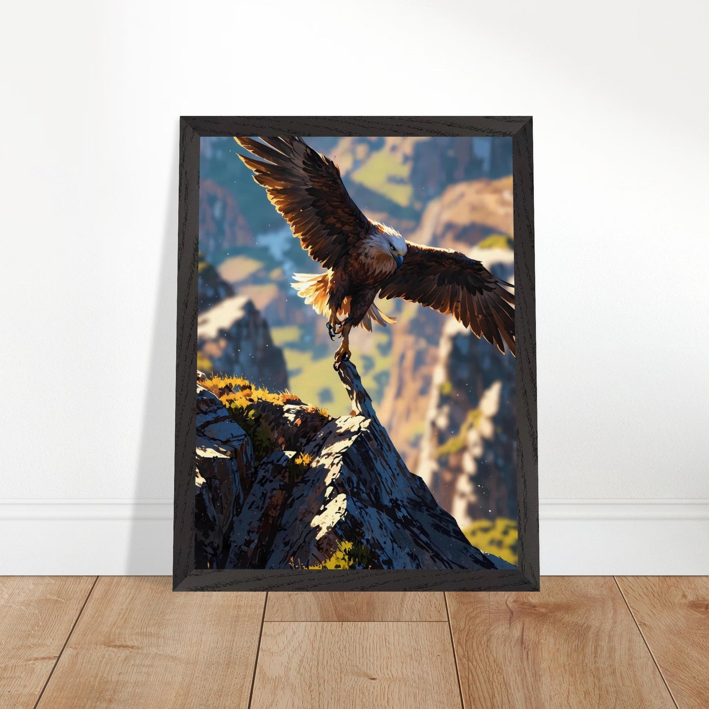 Affiche Aigle Royal encadrée, cadre bois (vue 2)