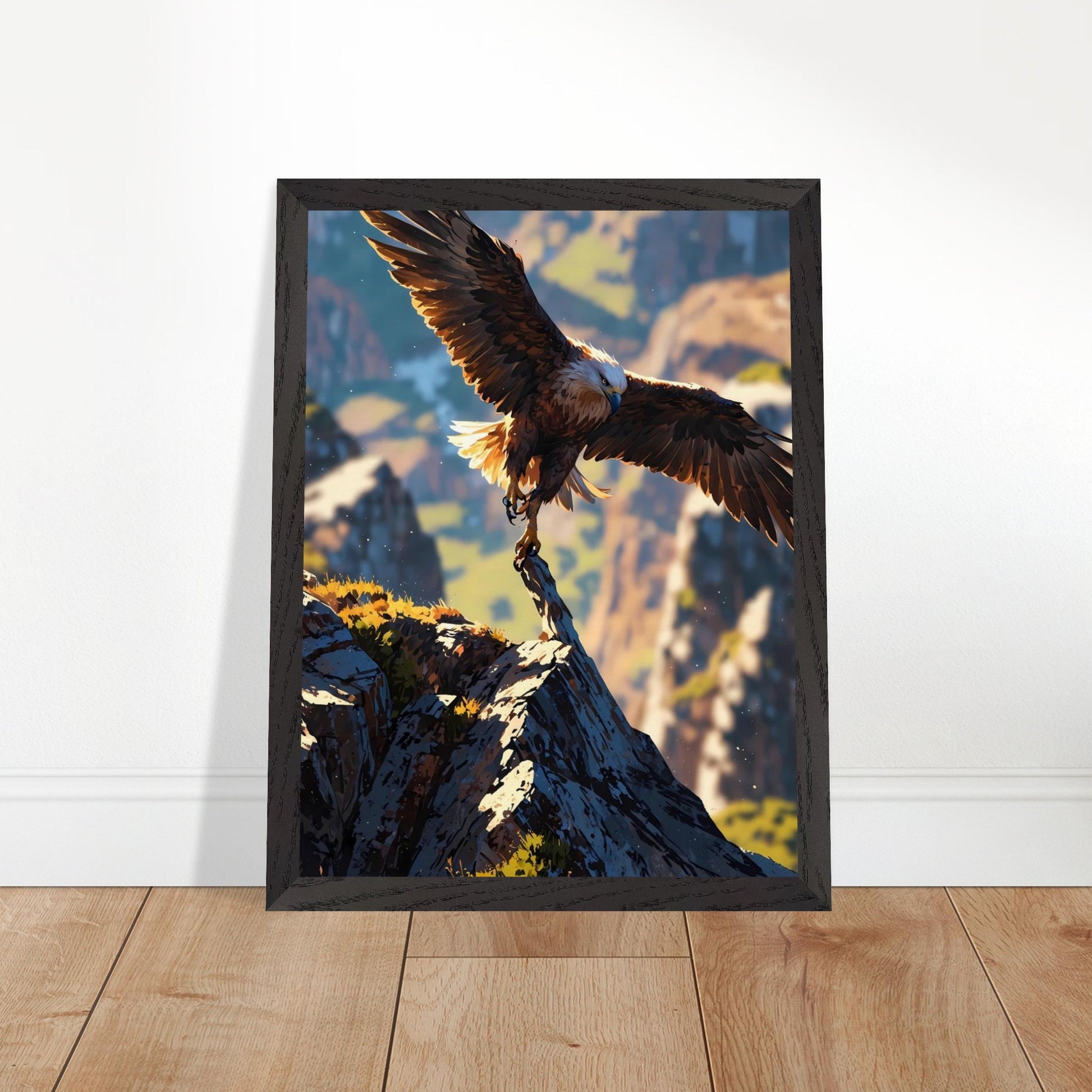 Affiche Aigle Royal encadrée, cadre bois (vue 2)