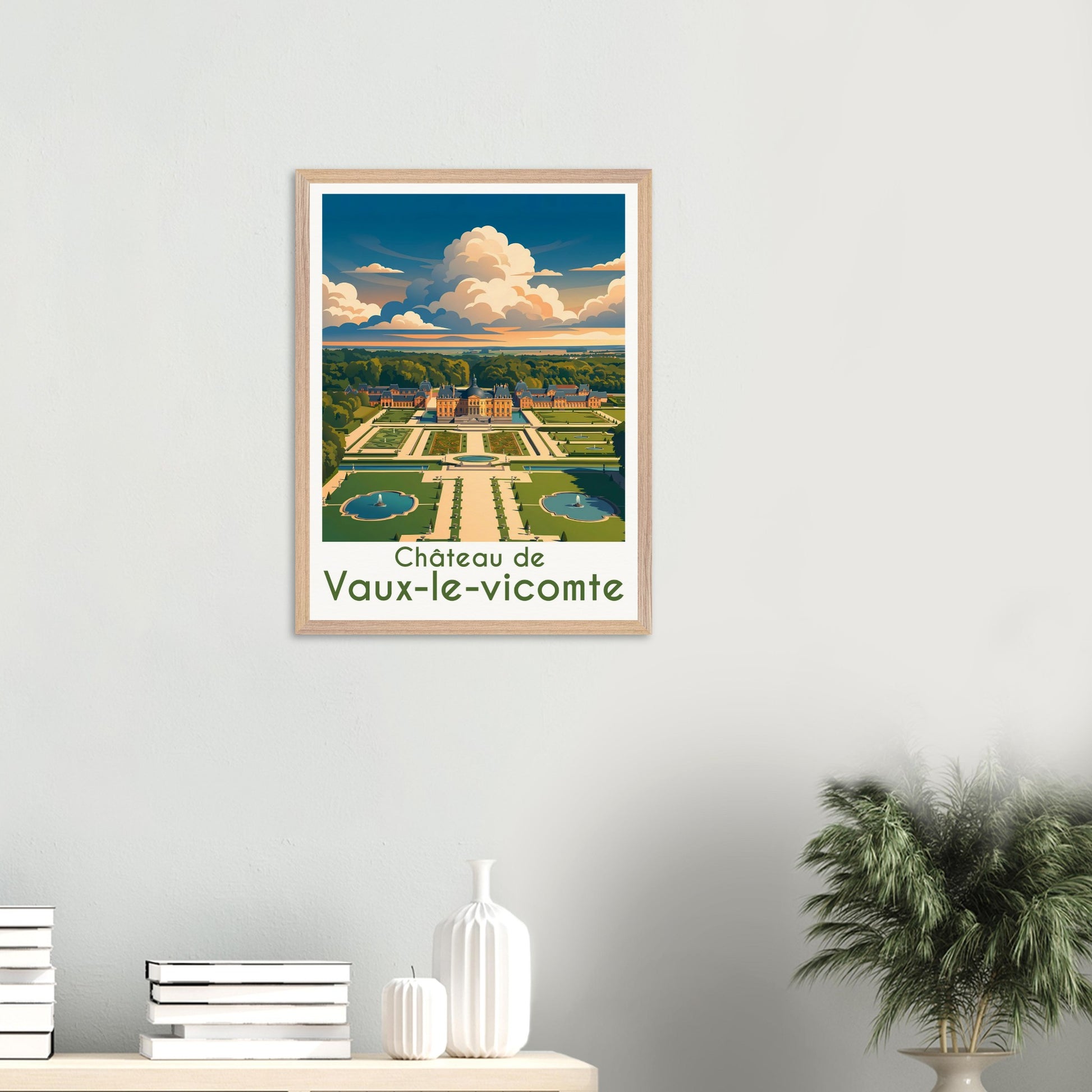 Affiche Vaux-le-Vicomte encadrée, cadre bois (vue 5)