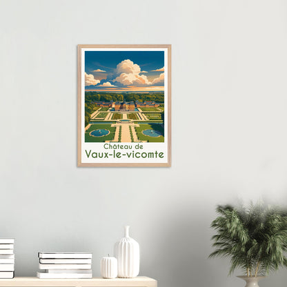 Affiche Vaux-le-Vicomte encadrée, cadre bois (vue 5)