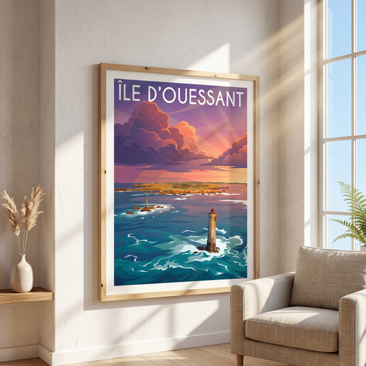 Affiche ile d ouessant mockup