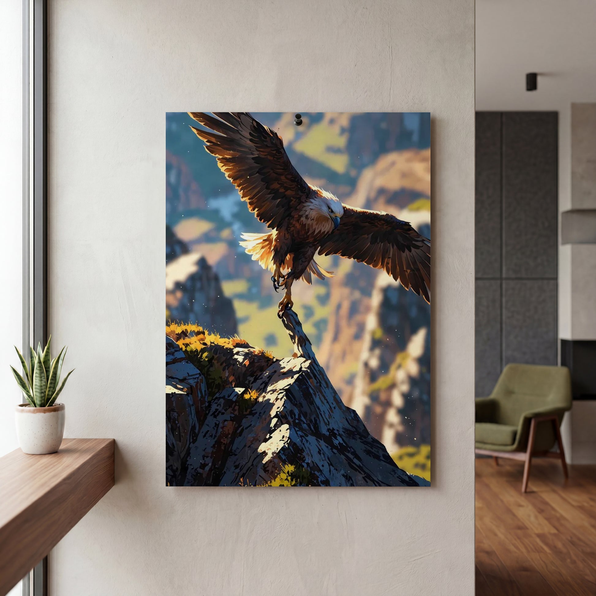 Affiche Aigle royal — mockup décoration intérieur