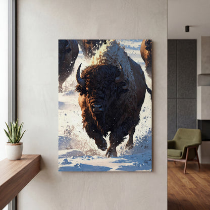 Affiche Bison — mockup décoration intérieur