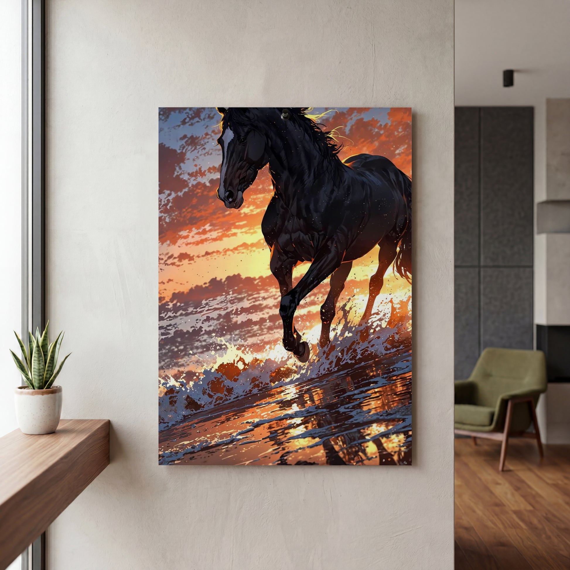 Affiche Étalon noir — mockup décoration intérieur