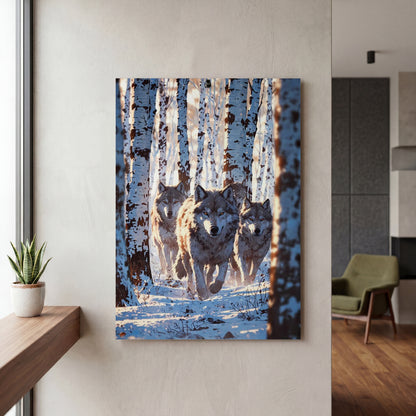 Affiche Meute de loups — mockup décoration intérieur