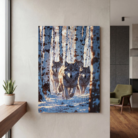 Affiche Meute de loups — mockup décoration intérieur