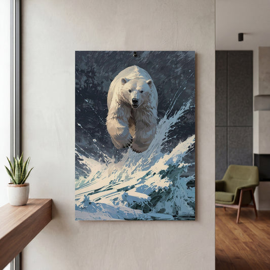 Affiche Ours polaire — mockup décoration intérieur