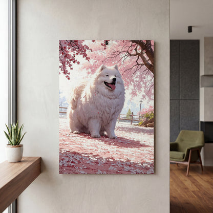 Affiche Samoyède blanc — mockup décoration intérieur