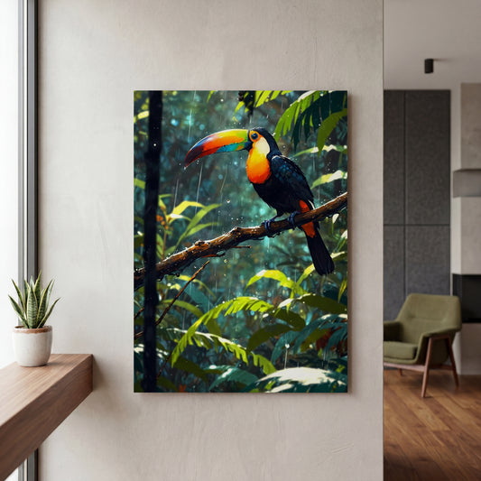 Affiche Toucan à carène — mockup décoration intérieur