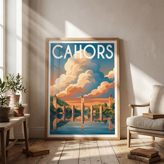 Affiche Cahors — mockup décoration intérieur