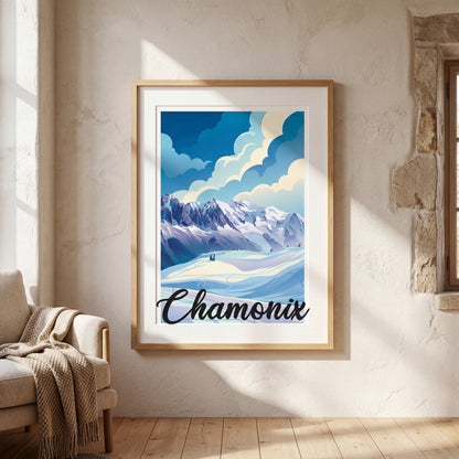 Affiche Chamonix — mockup décoration intérieur