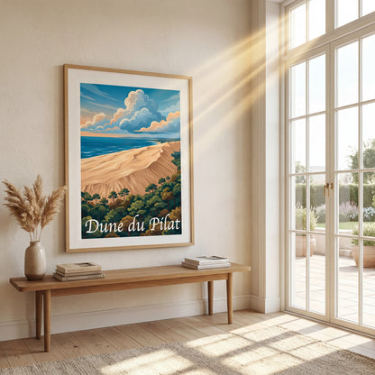 Affiche Dune du Pilat — mockup décoration intérieur