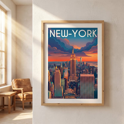 Affiche New York — mockup décoration intérieur