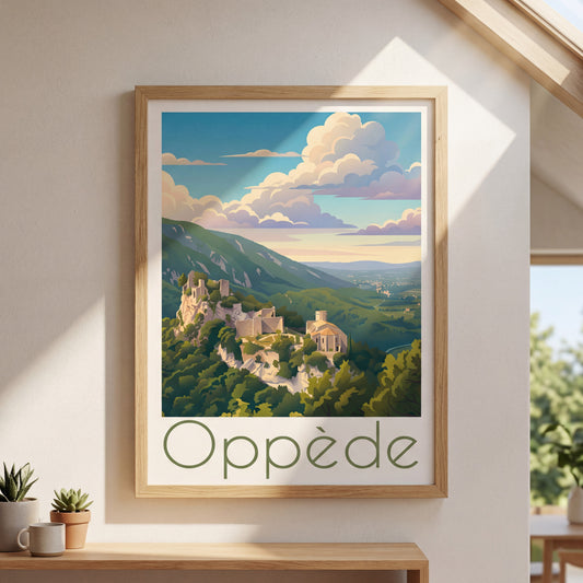 Affiche Oppède, mockup décoration intérieur