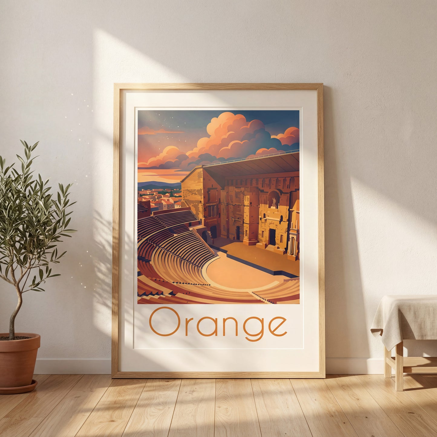 Affiche Orange — mockup décoration intérieur