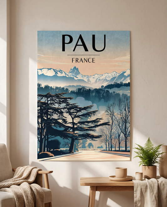 Affiche Pau en situation dans un intérieur