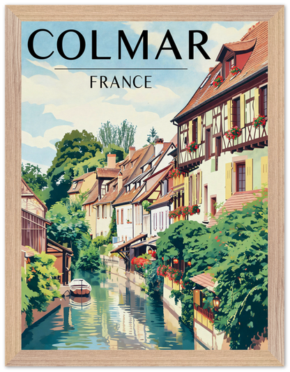 Affiche Colmar encadrée 30x40 cm, cadre bois naturel