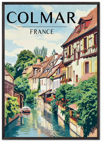 Affiche Colmar encadrée 70x100 cm, cadre noir