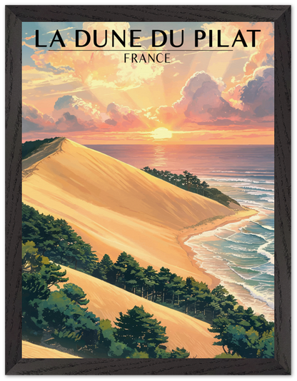 Affiche Dune du Pilat encadrée 30x40 cm, cadre noir