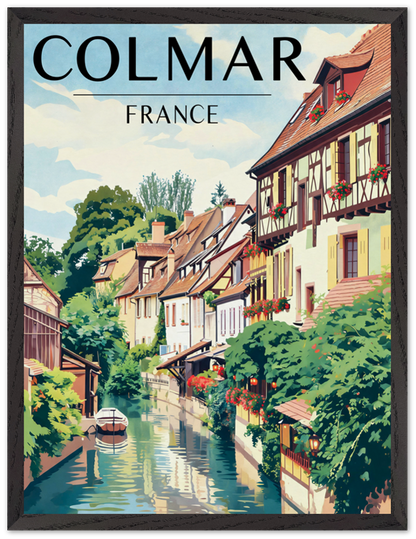 Affiche Colmar encadrée 45x60 cm, cadre noir