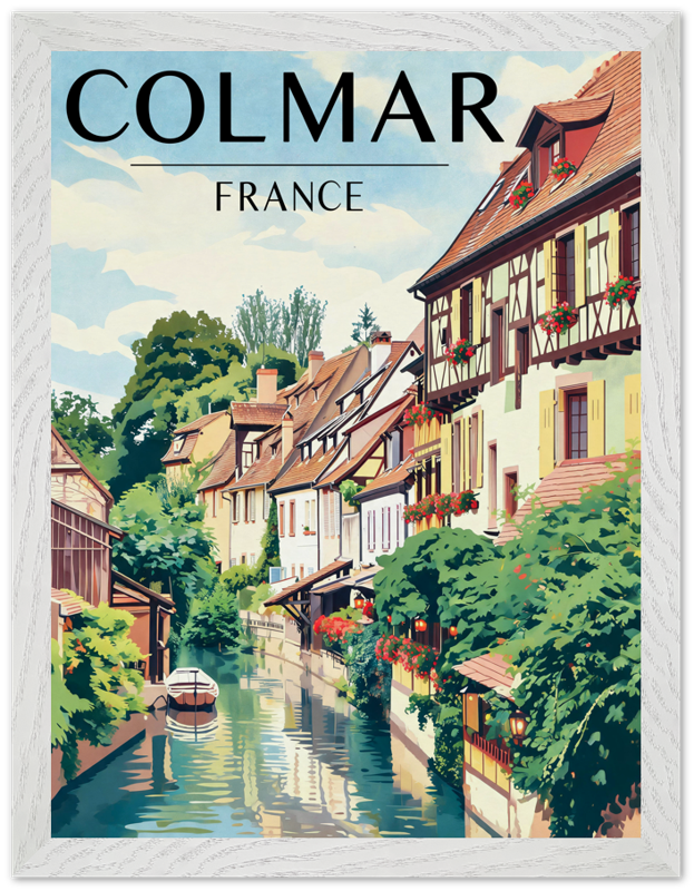 Affiche Colmar encadrée 30x40 cm, cadre blanc