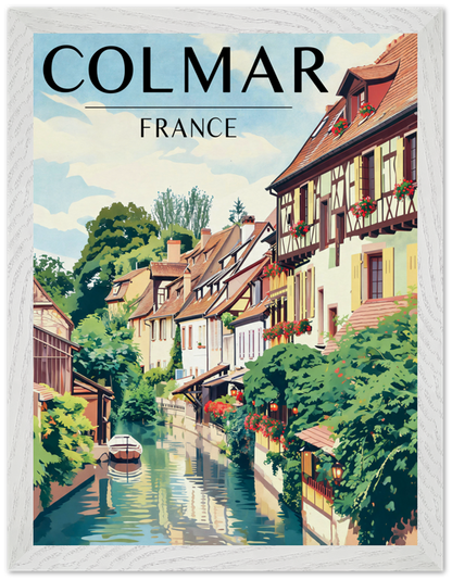 Affiche Colmar encadrée 30x40 cm, cadre blanc